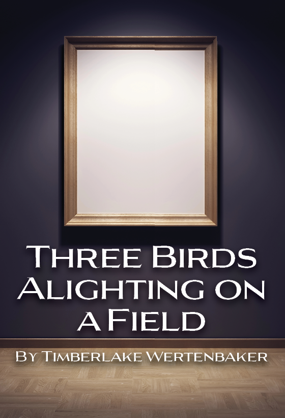 Three Birds Alighting on a Field
